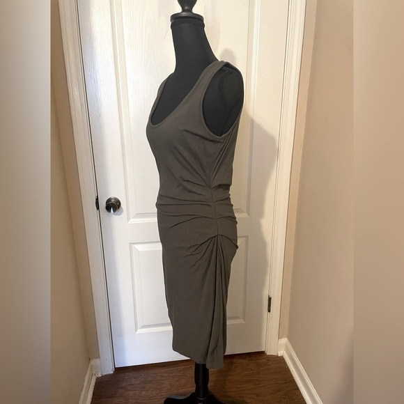 Athleta Della Tank Ruched Waist Dress Tuscan Olive Green Size S Stretch Casual - Picture 7 of 11